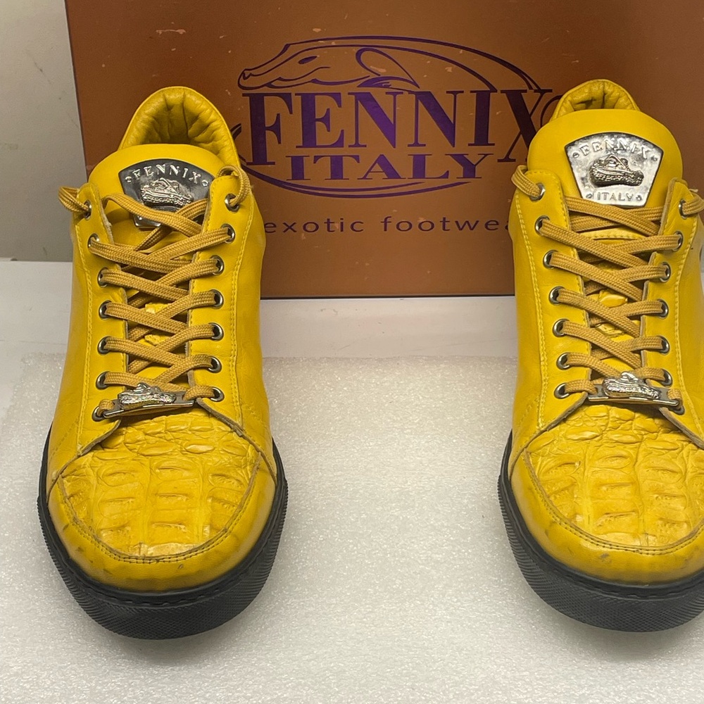 Men's Yellow Leather Sneakers